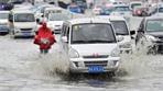 山西太原遭遇強降雨 城市多路段成“汪洋”